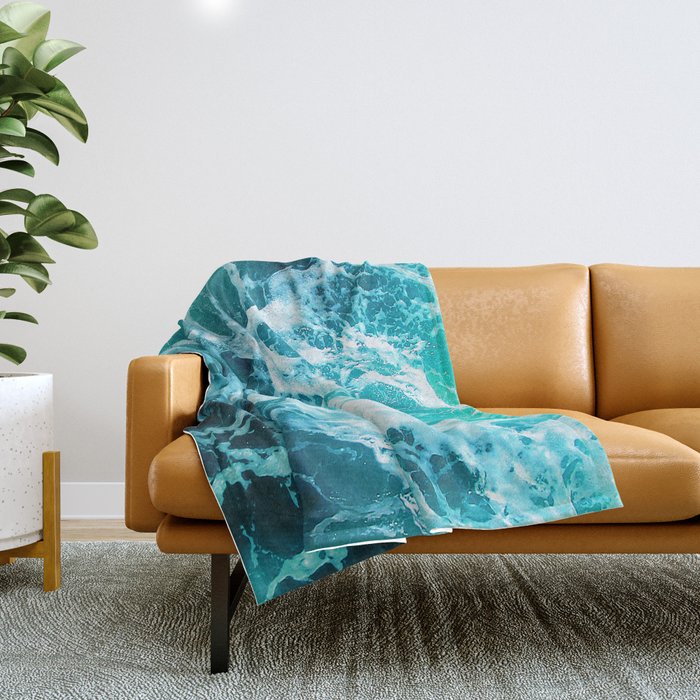 Out there in the Ocean Throw Blanket