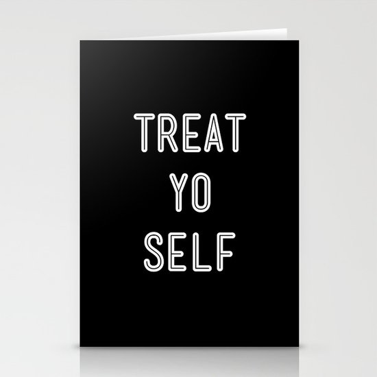 Treat Yo Self Black Stationery Cards