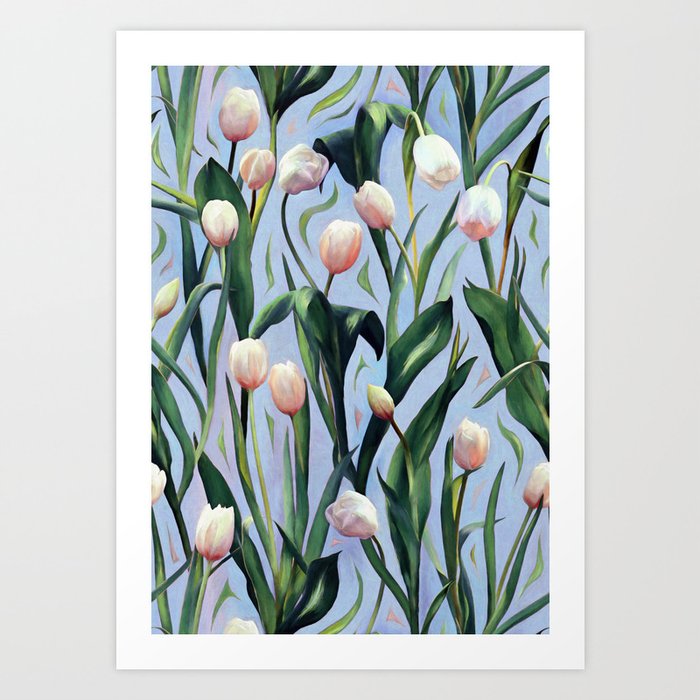 Waiting on the Blooming - a Tulip Pattern Art Print