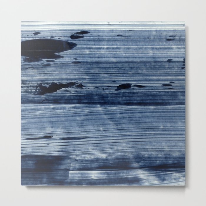 Navy Blue Ocean Abstract Painting SEVENTEEN Metal Print