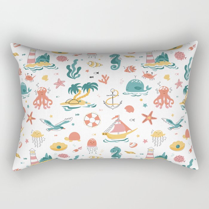 Sea life pattern Rectangular Pillow
