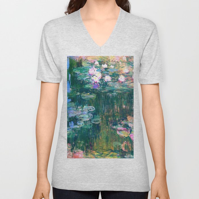 water lilies : Monet V Neck T Shirt