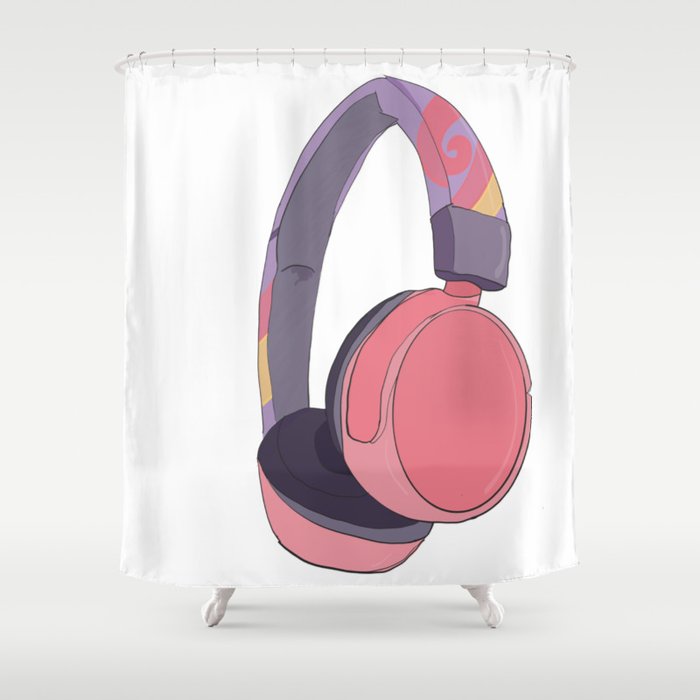 Headphones Shower Curtain