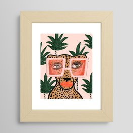 Tropical Glam Cat Framed Art Print