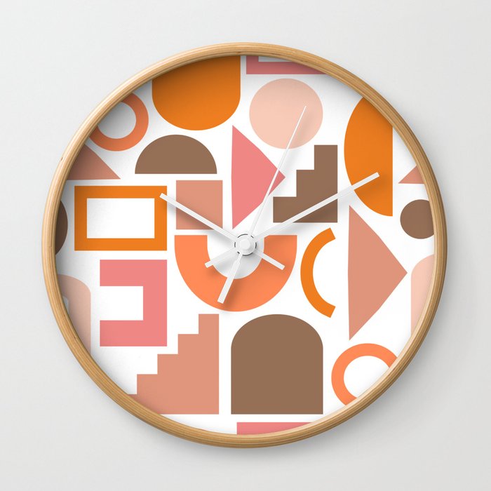 Shapes in Retro Hues Wall Clock