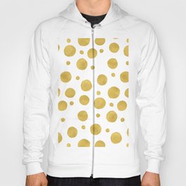 Painted Gold Dots on White Hoody