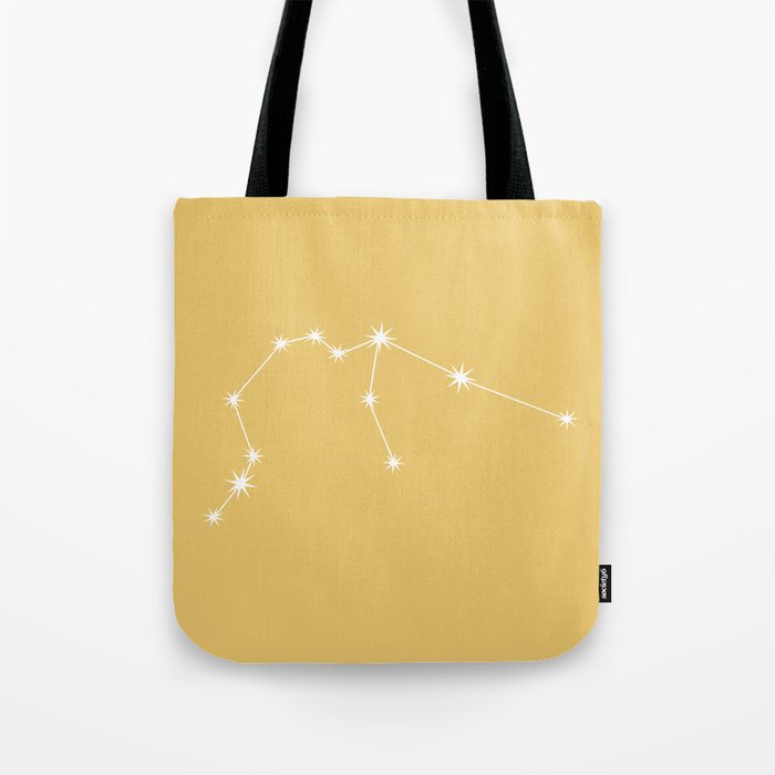 AQUARIUS Sunshine Yellow - Zodiac Astrology Star Constellation Tote Bag