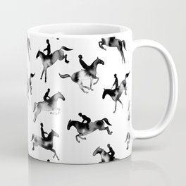 Watercolor Showjumping Horses (Black) Mug
