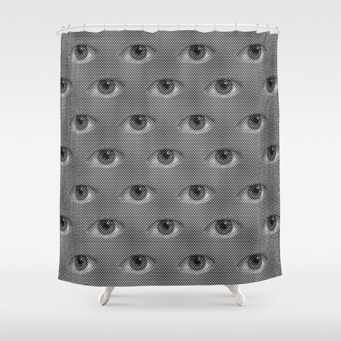 Pop-Art Black And White Eyes Pattern Shower Curtain