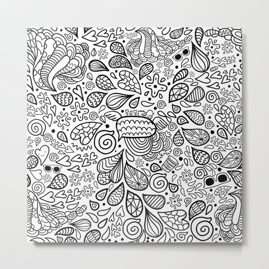 Doodle pattern Metal Print