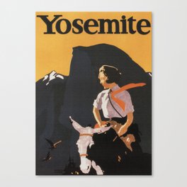Retro Yosemite Travel Poster Canvas Print