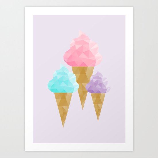 Geometric Ice Cream Art Print