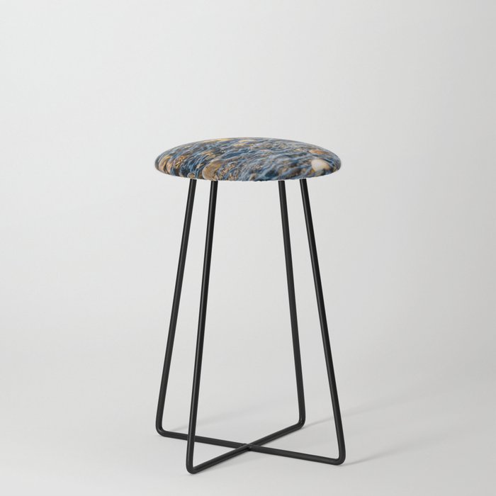 Underwater River Pebbles Counter Stool