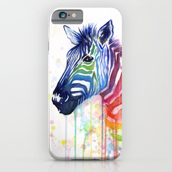 Zebra Watercolor Rainbow Animal Painting Ode to Fruit Stripes iPhone & iPod Case