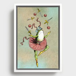 Circus Frog Framed Canvas