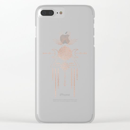 Mandala Flower of Life Rose Gold Pink Clear iPhone Case