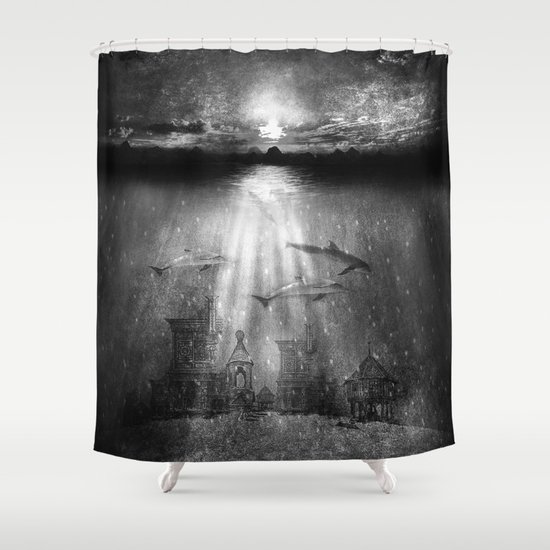 dolphins, civilization. Shower Curtain