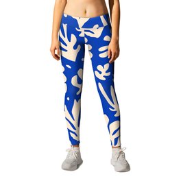 matisse pattern with leaves in blu Leggings | Plant, Pop Art, Matisse, Digital, Pattern, Curated, Modern, Abstract, Art, Leaves 