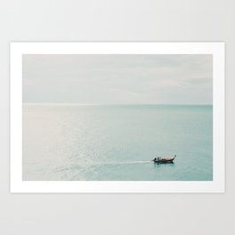 Seaside Thailand, Koh Lanta, Blue Oceanview Boat, Photo Art Print Art Print