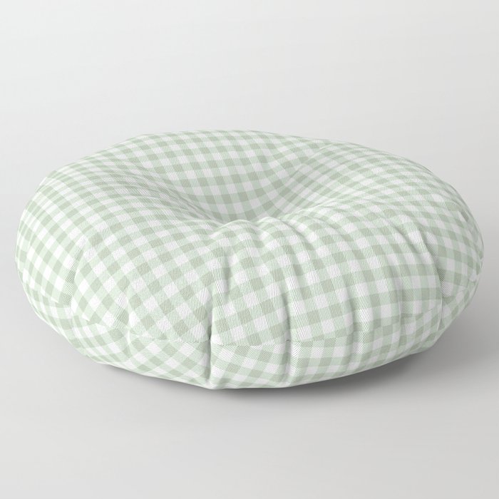 Gingham Plaid Pattern - Sage Green Floor Pillow