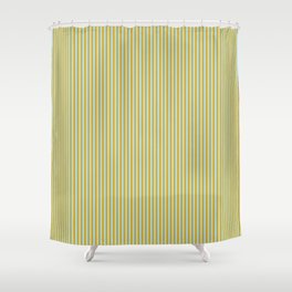 [ Thumbnail: Powder Blue and Goldenrod Colored Lined/Striped Pattern Shower Curtain ]