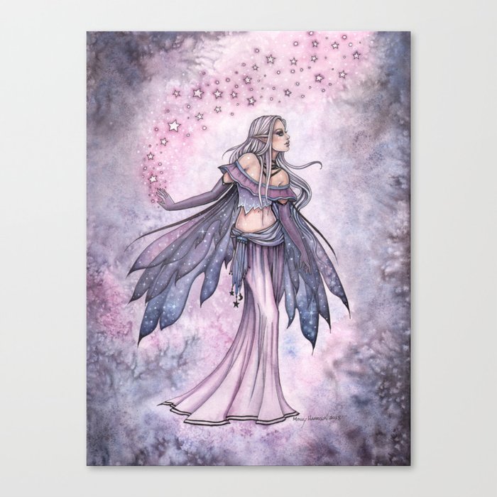 Captured Sky Celestial Fairy Fantasy Art Canvas Print By Mollyharrisonart
