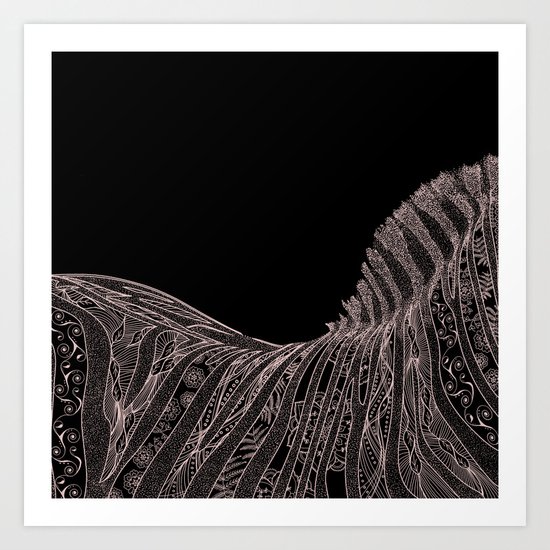Gorgeous Abstract Zebra Flowers Design Art Print