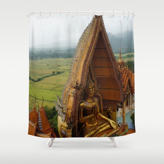 Rural Buddhist Temple In Thailand Shower Curtain By