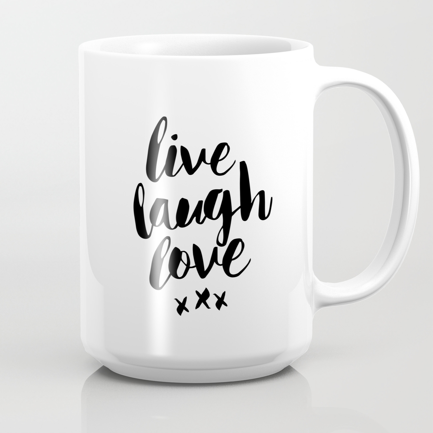 Live Laugh Love Black And White Wall Hangings Typography Design