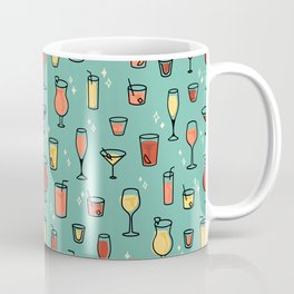 Cheers! | Cocktail Pattern | Tiki Teal Coffee Mug