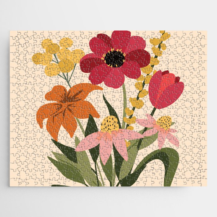 Fresh Cut Cottage Flowers Jigsaw Puzzle