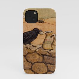 Crow and Pitcher from Aesop's Fables - Necessity is the mother of invention iPhone Case