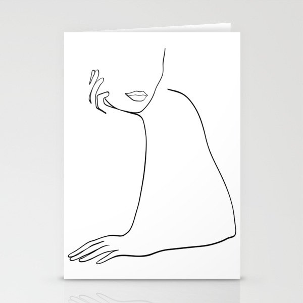 Woman Listening Stationery Cards