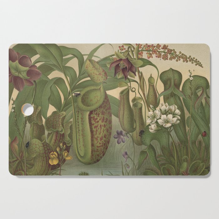 Antique Carnivorous Plants Lithograph Cutting Board