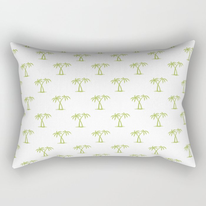 Light Green Palm Trees Pattern Rectangular Pillow