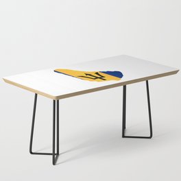 Barbados Islands In Silhouette With Flag Coffee Table