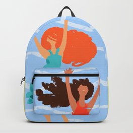 Series: Oil Paint Smears. Summer, sea, friendship. Backpack | Summer, Sea, Fun, Abstract, Painting, Twogirls, Girls, Digital, Comic, Sun 
