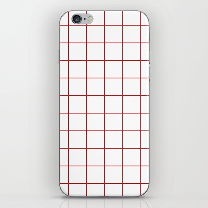 red grid iPhone Skin