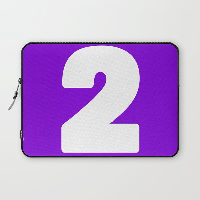 2 (White & Violet Number) Laptop Sleeve