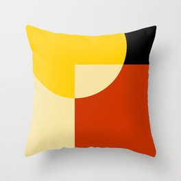 Brick Red, Deep Yellow, Black  Throw Pillow