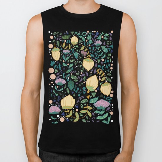 Flower Pattern Biker Tank