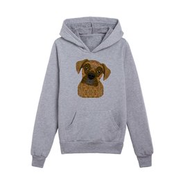 Fawn and Brown Boxer Kids Pullover Hoodies