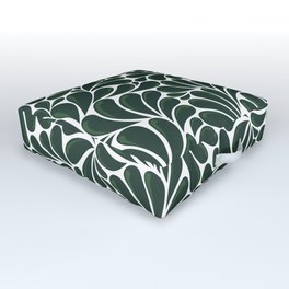 Green Mexican Talavera Organic Shapes by Akbaly Outdoor Floor Cushion