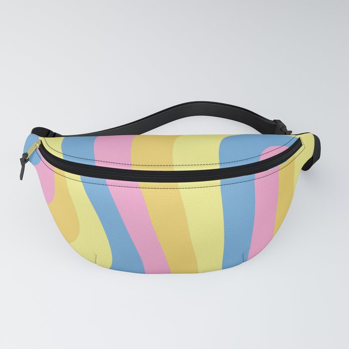 abstract wavy art inspired by the pansexual pride flag Fanny Pack