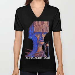 Blind Cube Head V Neck T Shirt