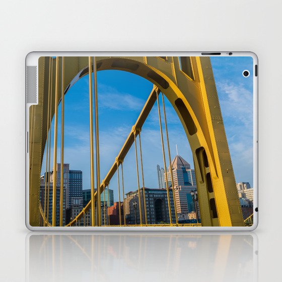 Pittsburgh Pennsylvania Steel City Bridge Skyline Photography Print Laptop & iPad Skin