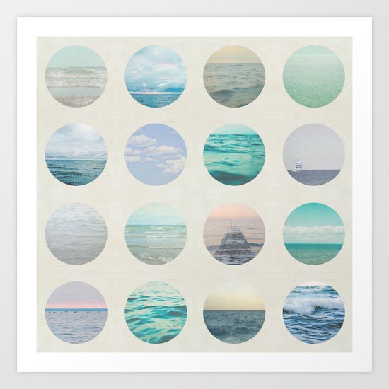 Ocean Polka dot Art Print