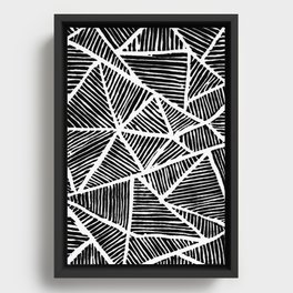 Geometry Black Lines Framed Canvas