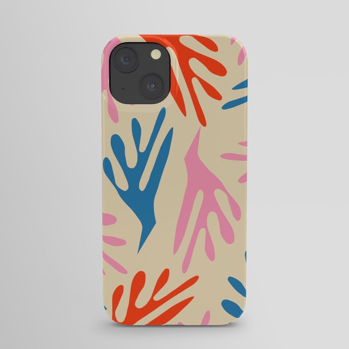 Ailanthus Cutouts Colourful Abstract Pattern Pink Blue Red Beige iPhone Case