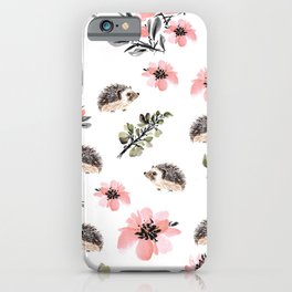 Floral hedgehog iPhone Case